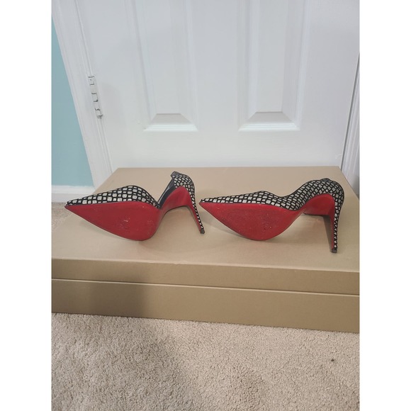 Christian Louboutin Iriza 120 gold black glitter 41 11 red bottom, So Kate - Picture 5 of 6